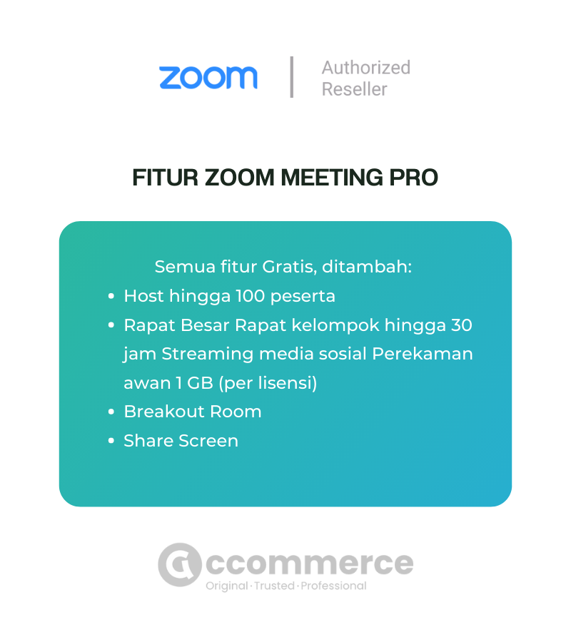 Zoom Pro 1 Tahun 100 Partisipan