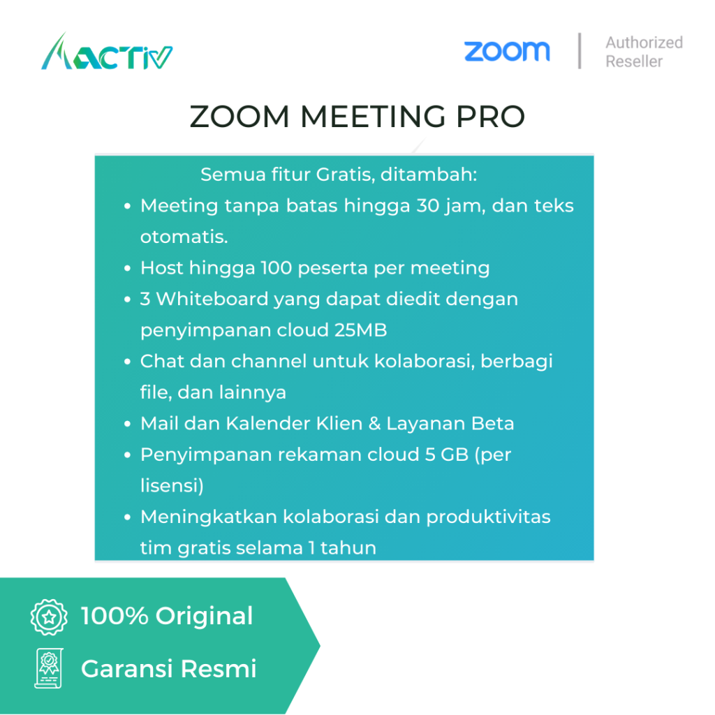 Sewa Zoom Pro Harian Sewa Harian Zoom Meeting Pro